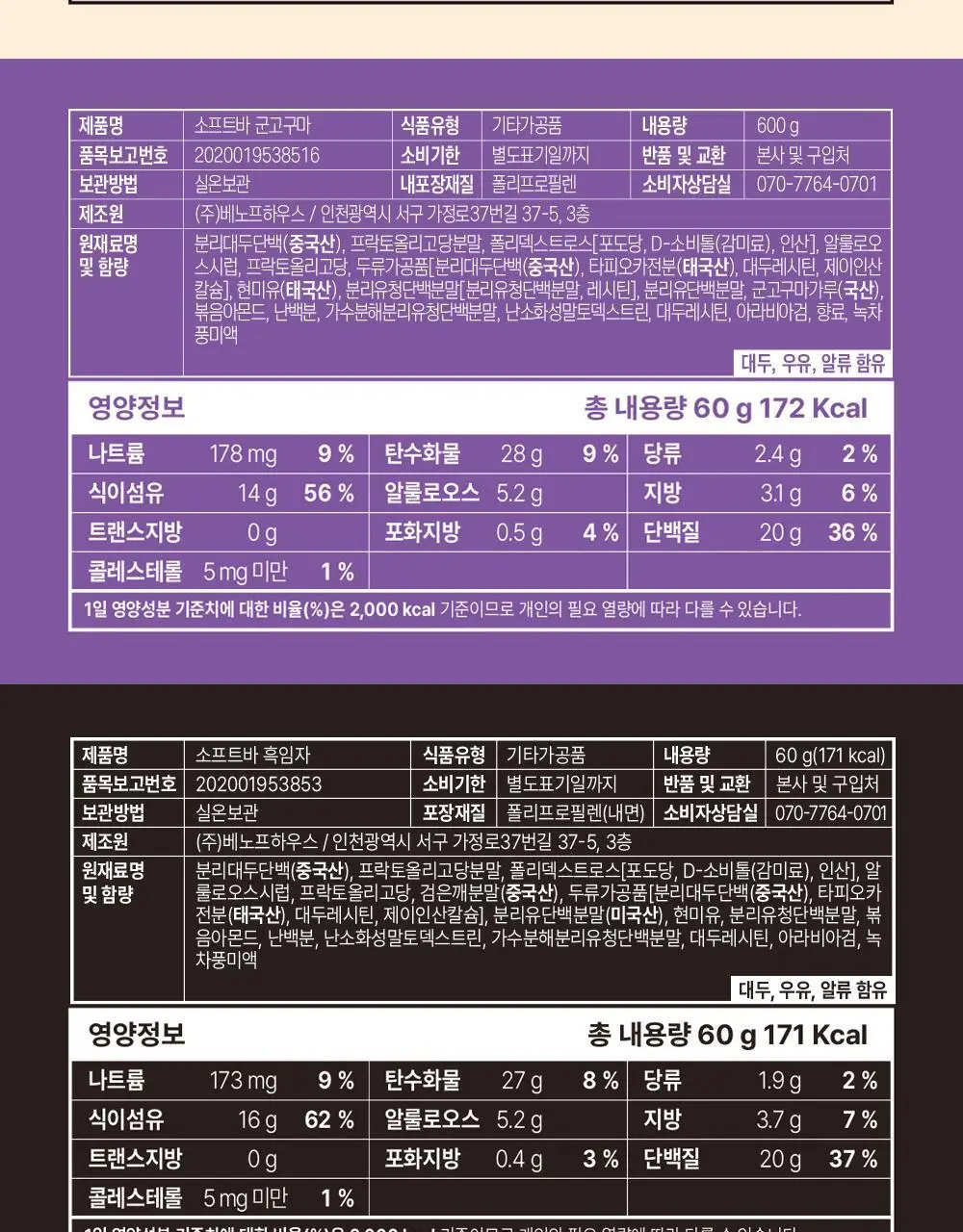 베노프 소프트바 프로틴바 10개입 (10가지맛 중 택1) 상세페이지 40