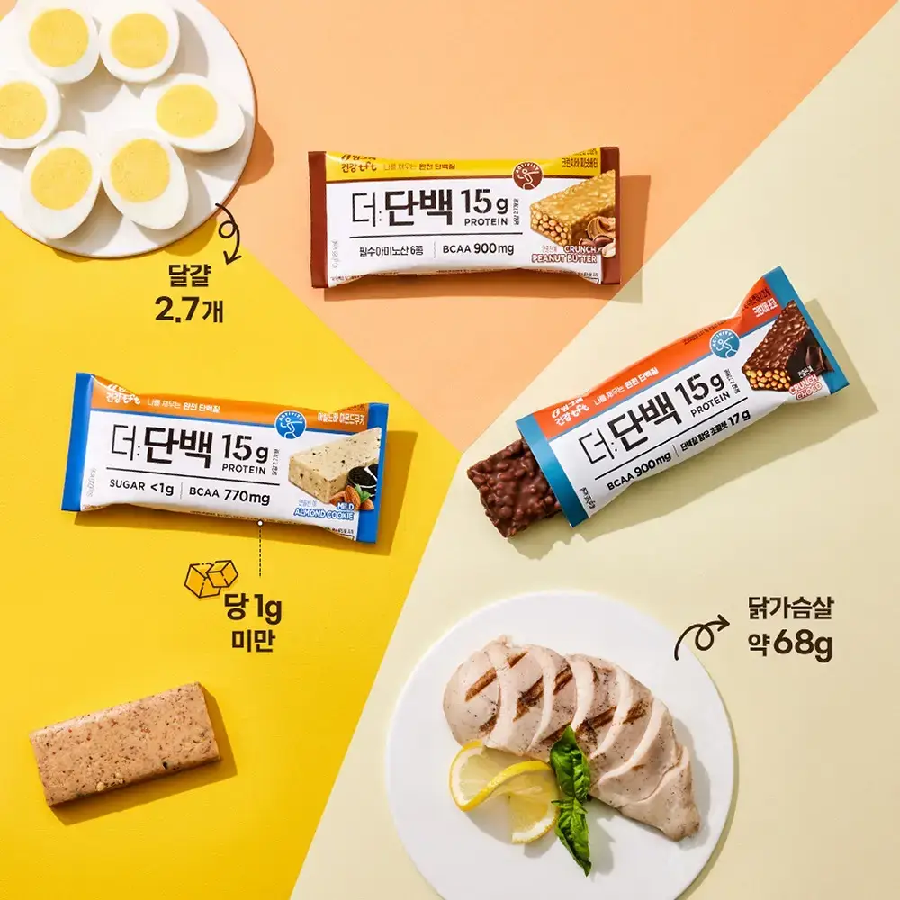 빙그레 더단백 프로틴바 1ea 3종 택1(초코,피넛버터,아몬드쿠키)