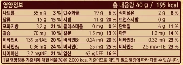 오리온 닥터유에너지바 40g 상세페이지 3