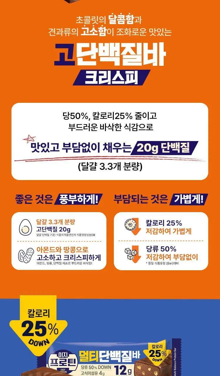 이지프로틴 단백질바 4종 택1(식물성, 멀티, 고단백, 고단백 크리스피) 상세페이지 6