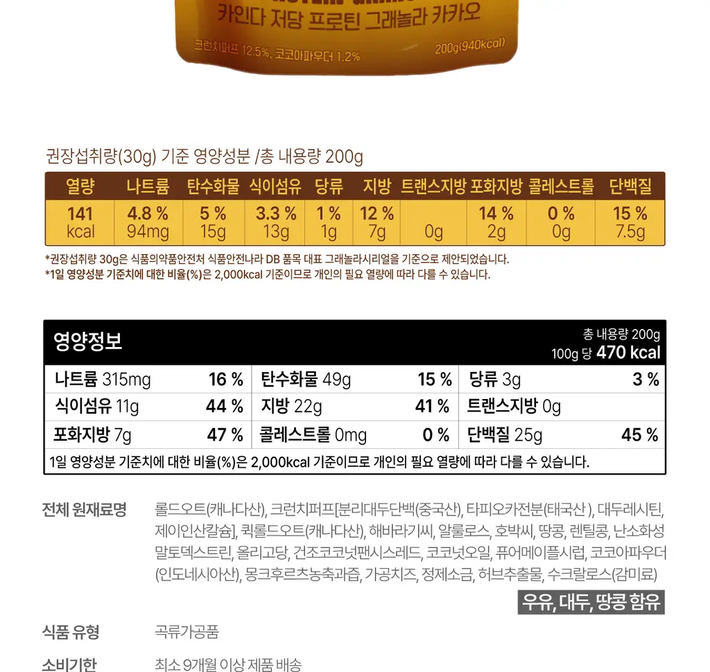 카인다바이트 저당 프로틴 그래놀라 오트 200g 상세페이지 26