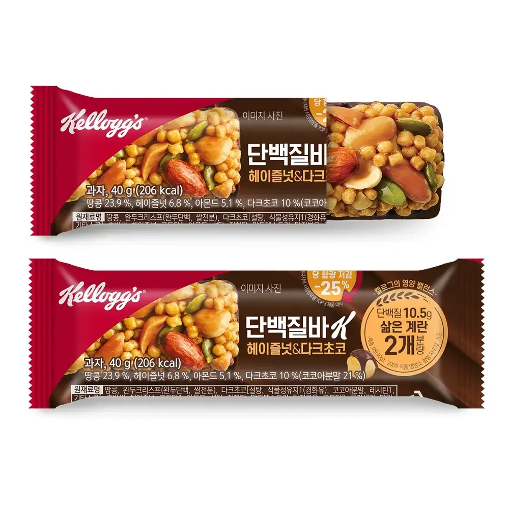 켈로그 단백질바K 40g 헤이즐넛&다크초코