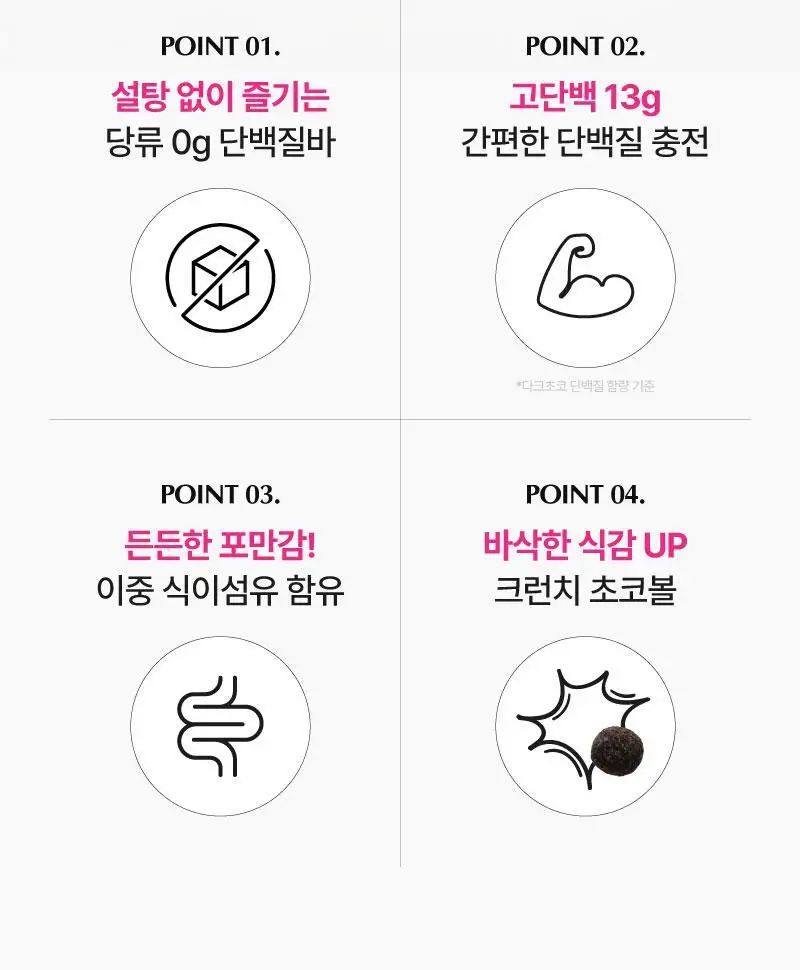 플라이밀 단백질 바 크런치 40g 다크초코 / 화이트초코 2종 상세페이지 13
