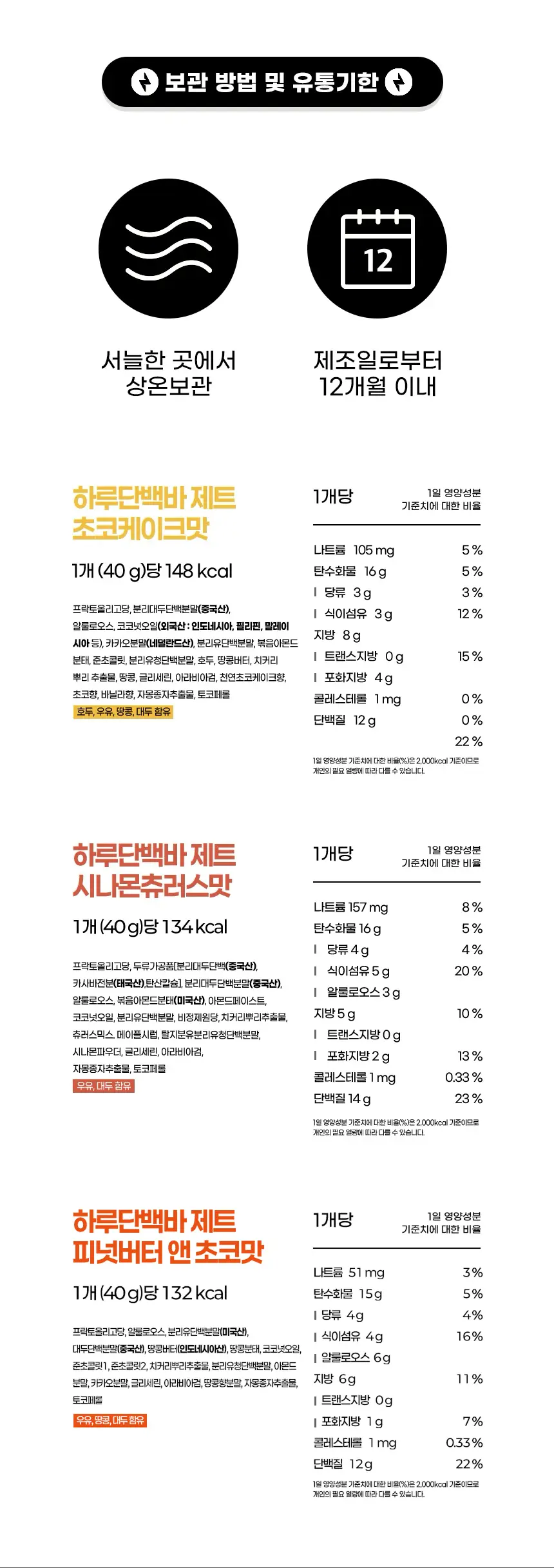 하루단백바 제트 시나몬츄러스맛 40g 상세페이지 9
