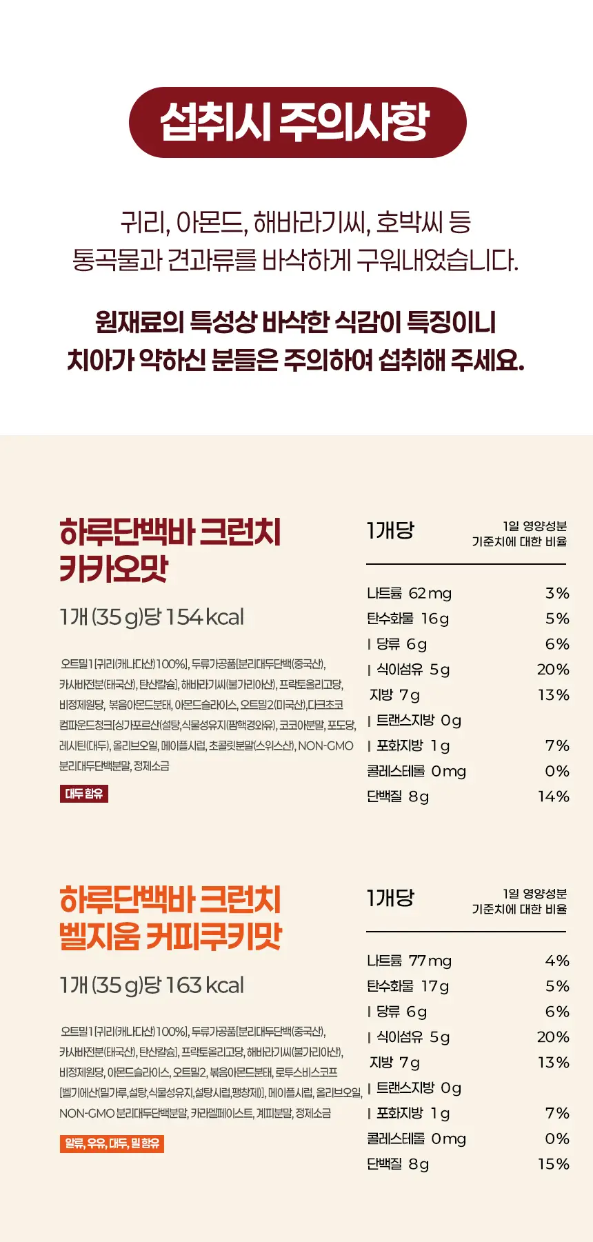 하루단백바 크런치 35g 카카오맛 상세페이지 9