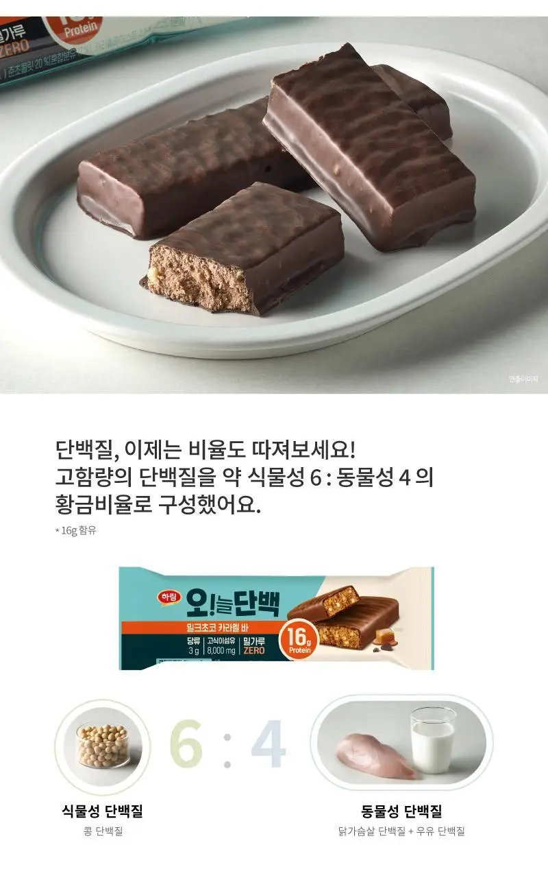 하림 오늘단백 단백질바 12팩 4종 택 1 (치즈케이크/스트로베리/카라멜/피스타치오) 상세페이지 4