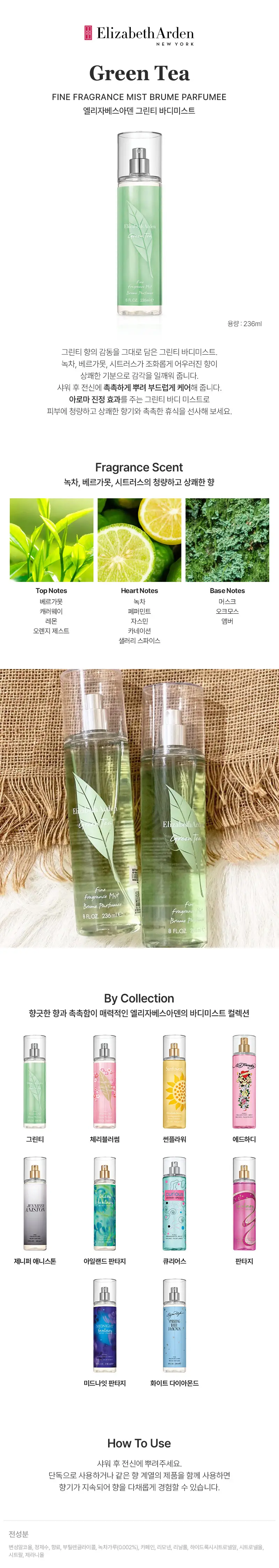 엘리자베스아덴 100ml 그린티 기획(+236ml 바디미스트) 상세페이지 2