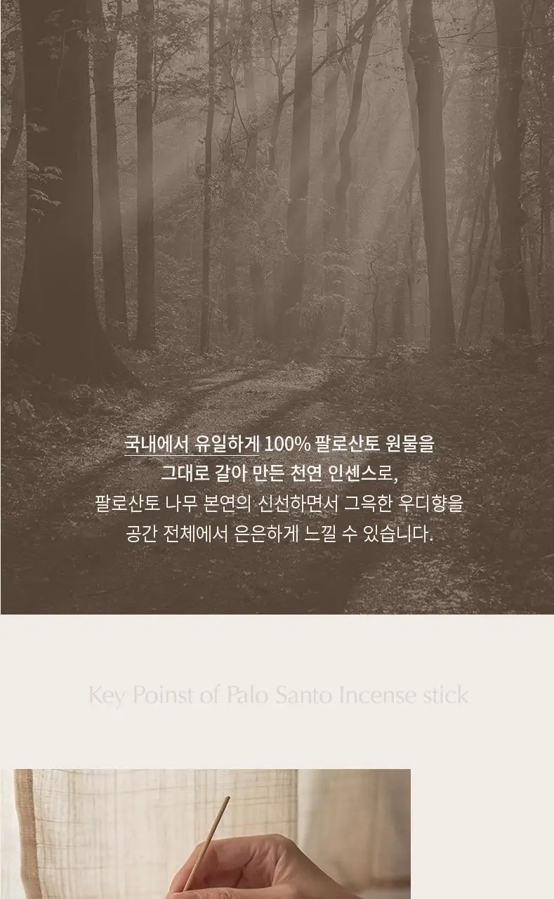 글로썸 홀리스모크 팔로산토 내추럴 인센스스틱 10g (선향) 상세페이지 4