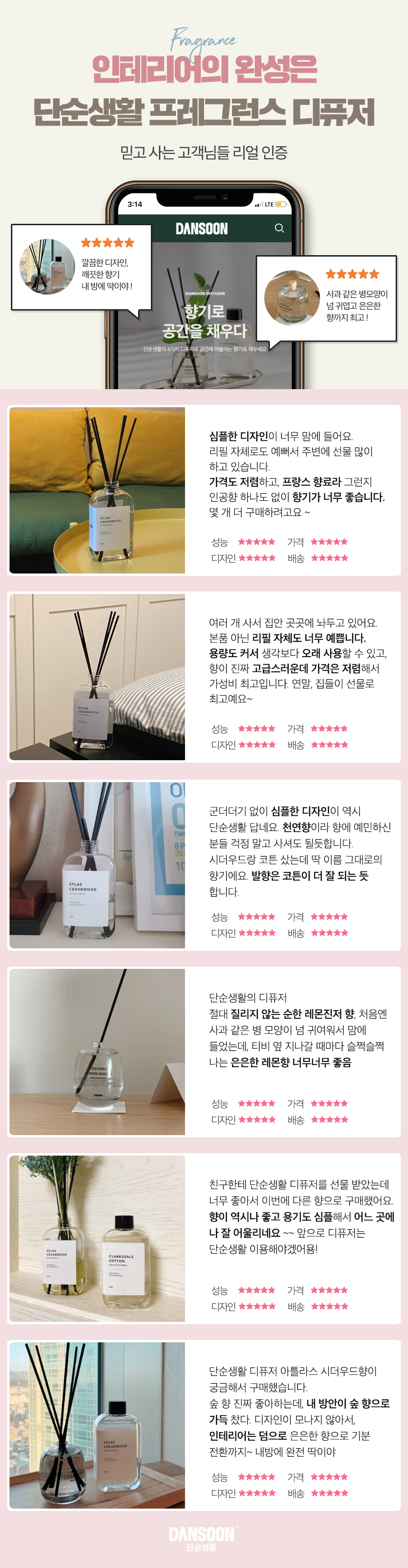 단순생활 프레그런스 디퓨저 100ml 포지타노레몬진저 상세페이지 3