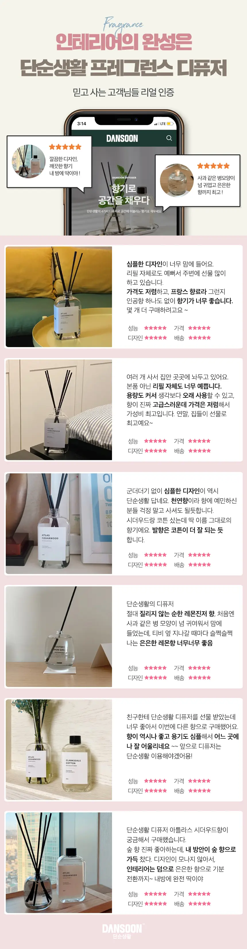 단순생활 프레그런스 디퓨저 100ml (아틀라스 시더우드) 상세페이지 4