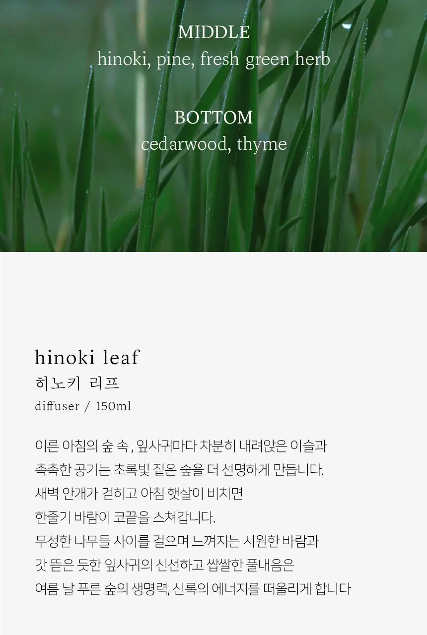 순백수 히노끼 디퓨저 150ml 3종 택 1(리프/우드/로즈) 상세페이지 18