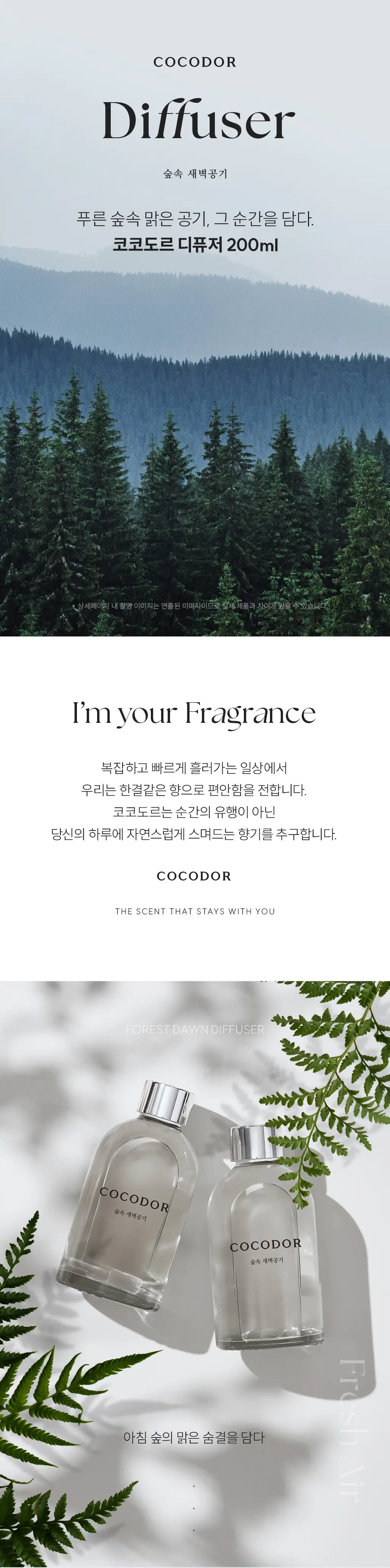 코코도르 디퓨저 200ml 숲속새벽공기 상세페이지 2