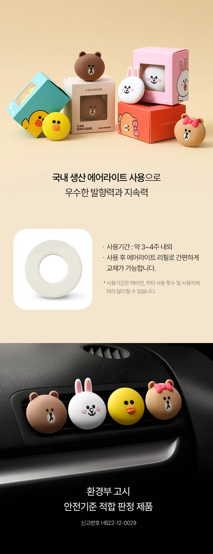 코코도르 라인프렌즈 방향제 (디퓨저/차량용) 8종 택 1 상세페이지 12