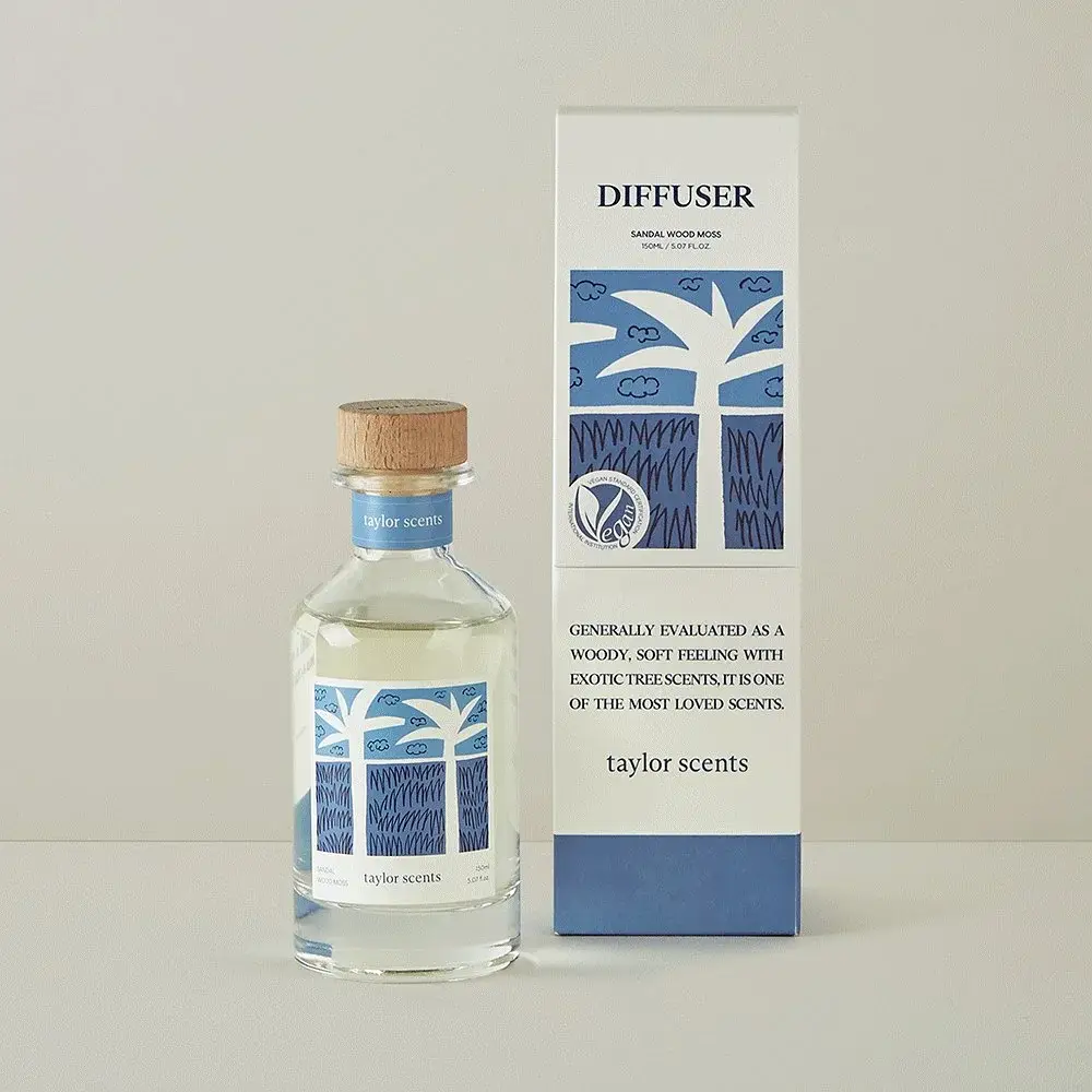 테일러센츠 비건 디퓨저 150ml 2종 택1 (샌달우드모스/일랑일랑허브)