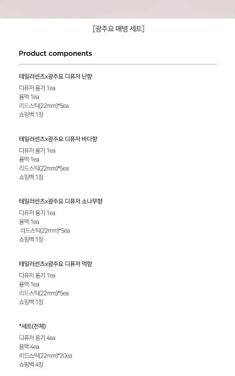 테일러센츠 x 광주요 매병 디퓨저 4종 기획(200ml*4) 상세페이지 5