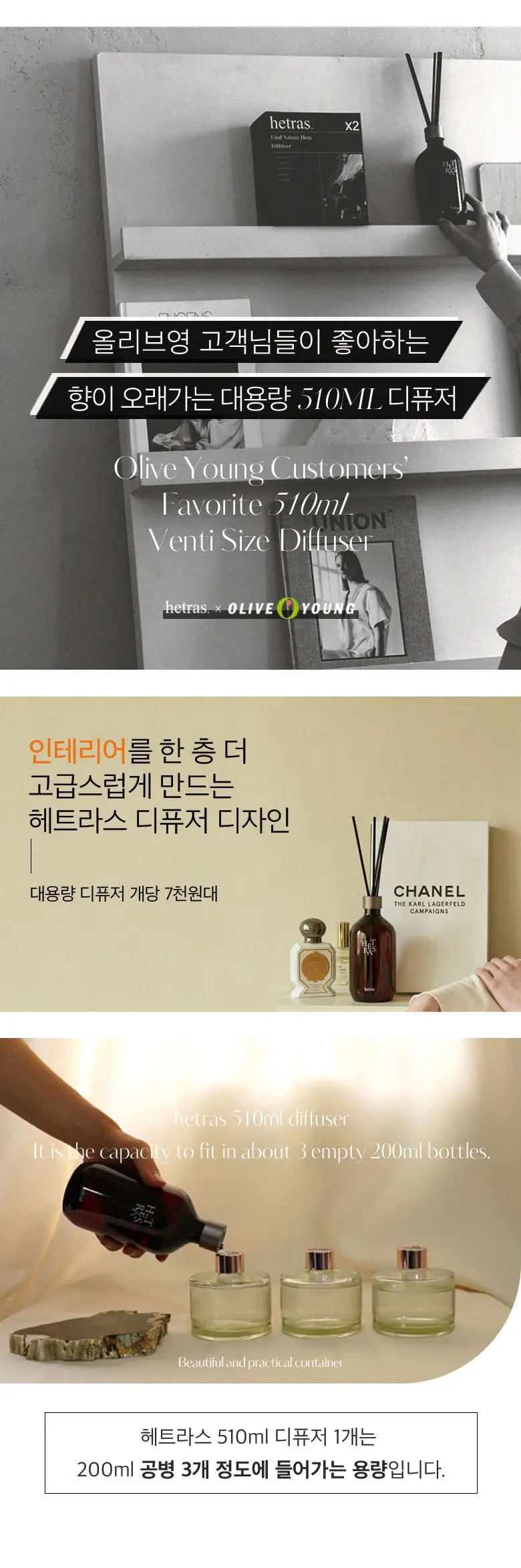 헤트라스 프리미엄 북스토어 대용량 디퓨저 510ml 2개입 기획세트 (+스티커) 상세페이지 2