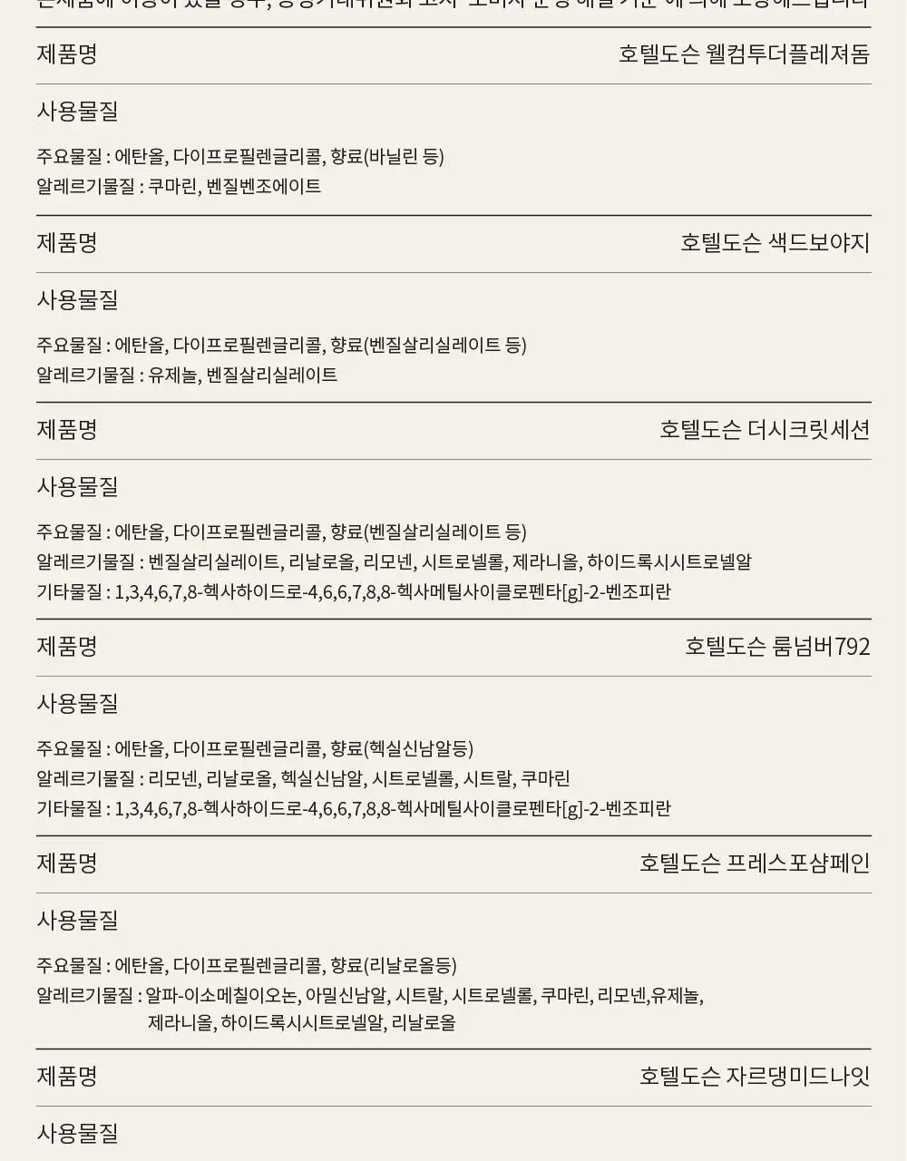 호텔도슨 디퓨저 250ml 7종 택1 상세페이지 14