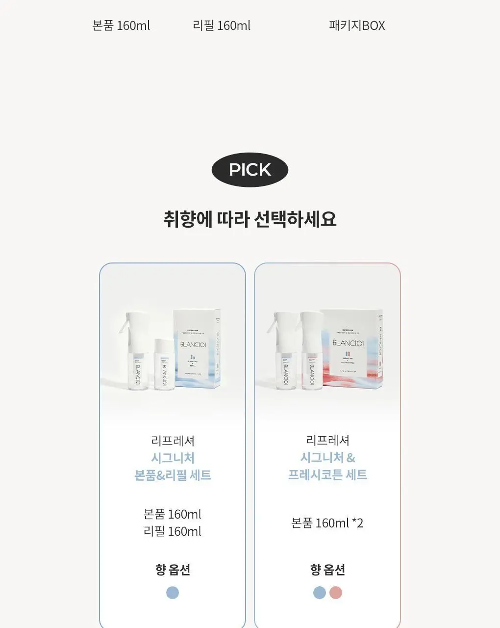 블랑101 섬유탈취제 룸스프레이 리프레셔 시그니처 향(본품+리필세트) 160mL*2 상세페이지 14