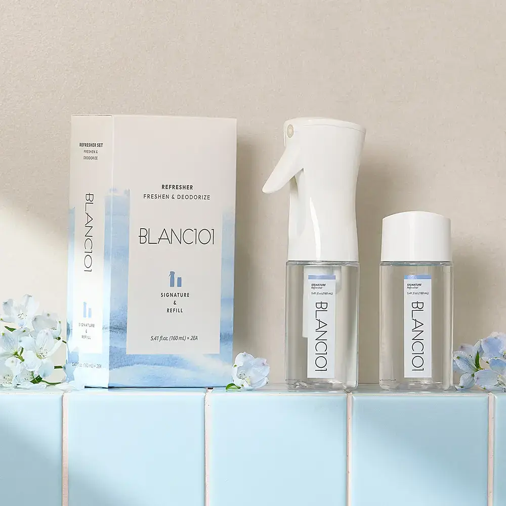 블랑101 섬유탈취제 룸스프레이 리프레셔 시그니처 향(본품+리필세트) 160mL*2