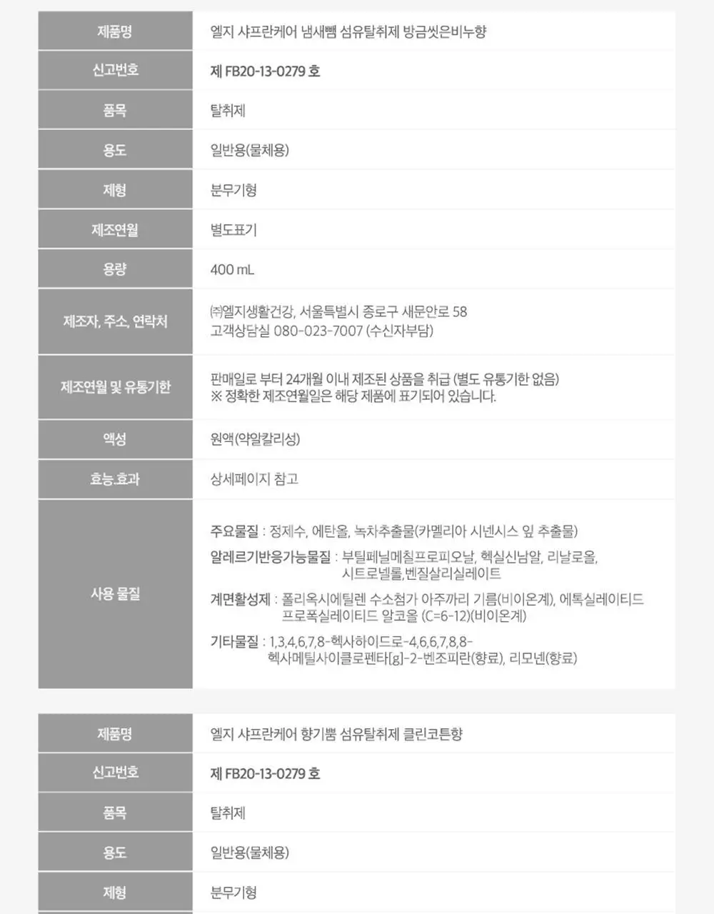 샤프란케어 냄새뺌 비누향/코튼향 400ML 2종 택1 상세페이지 6