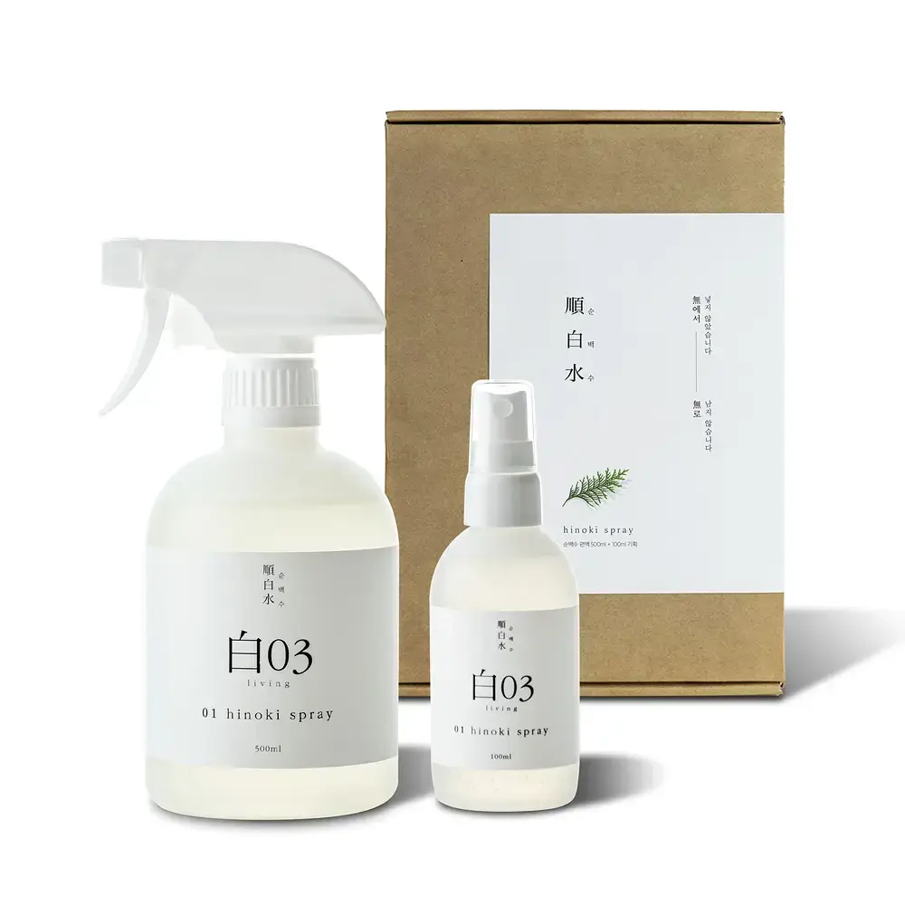 순백수 편백스프레이 탈취제 섬유향수& 드레스퍼퓸 기획 (500ml+100ml)