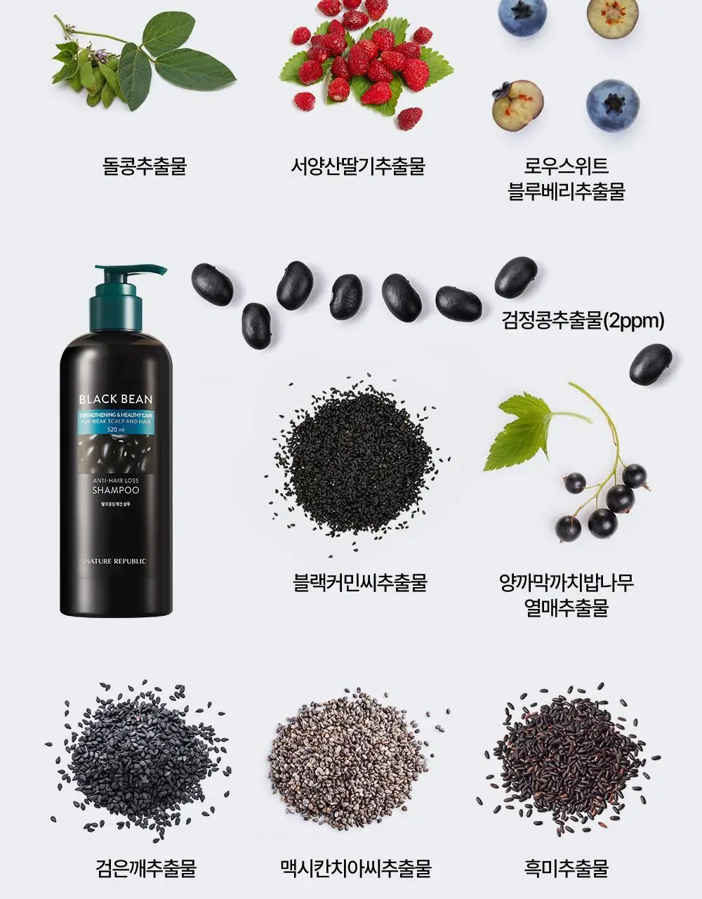 네이처리퍼블릭 블랙빈 탈모증상 개선 샴푸 520ml 상세페이지 18
