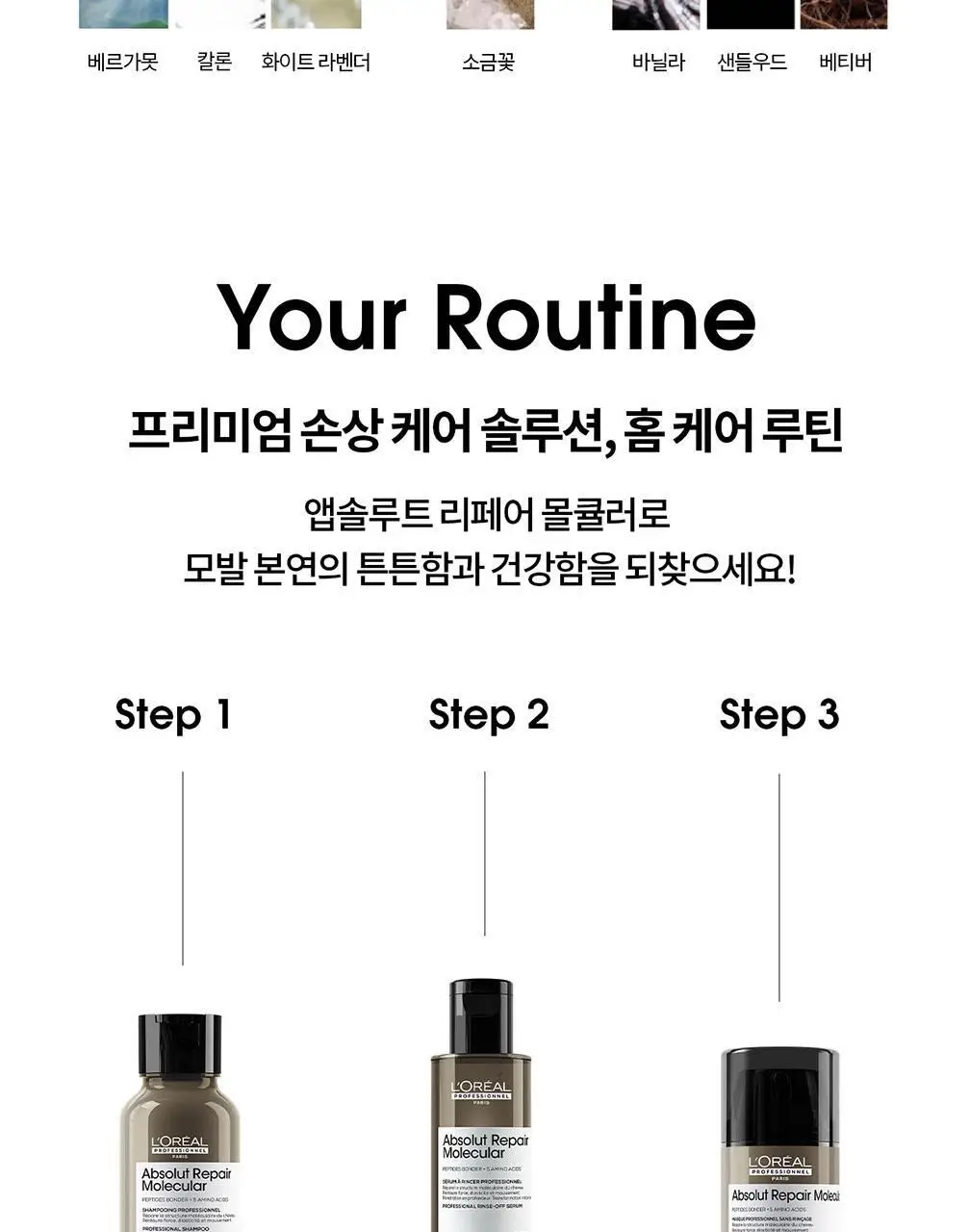 로레알 프로페셔널 앱솔루트 리페어 몰큘러 디스커버리 3종 키트(샴푸 + 워터 트리트먼트 +리브인 크림) 상세페이지 10