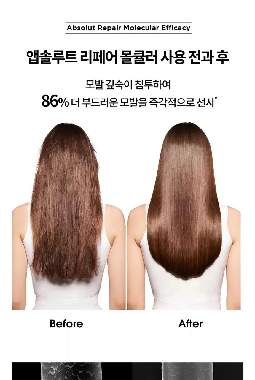 로레알 프로페셔널 앱솔루트 리페어 몰큘러 2종 세트(샴푸 100ml+워터 트리트먼트 75ml) 상세페이지 6