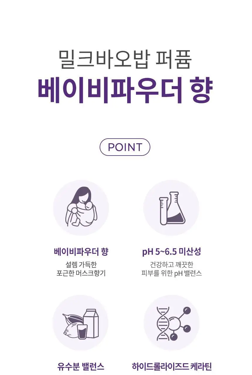 밀크바오밥 퍼퓸 샴푸 베이비파우더 500ml 상세페이지 3