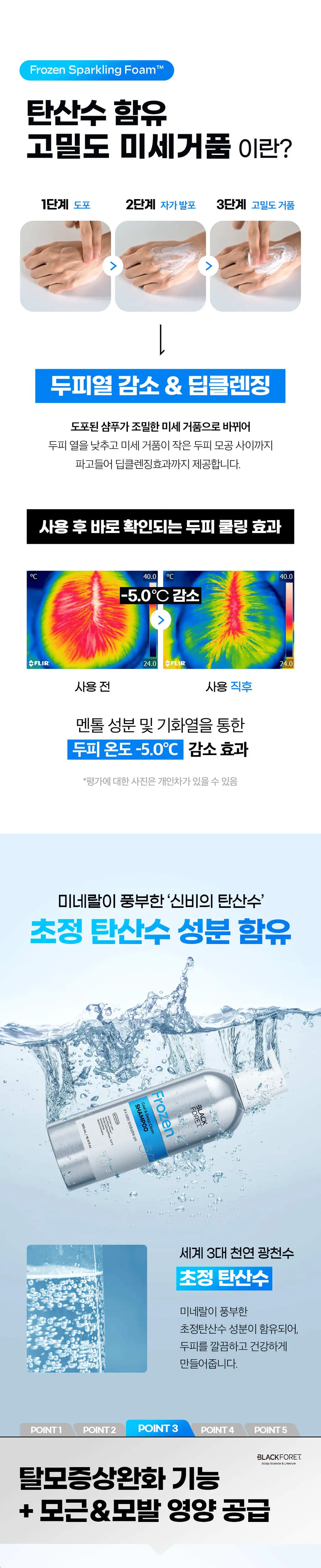 블랙포레 프로즌 탈모증상완화 샴푸 500ml 2종 중 택 1 (쿨&딥클린, 두피강화&밸런스) 상세페이지 3