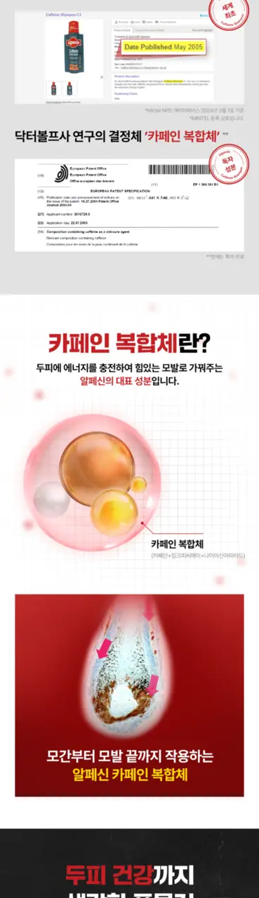 알페신 카페인샴푸 C1 250ml*2 (2입기획) 상세페이지 4
