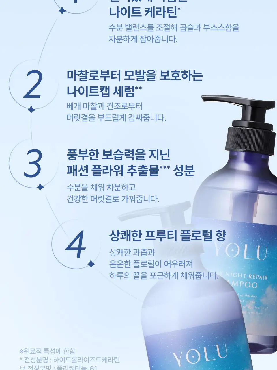 요루 나이트 리페어 샴푸/트리트먼트 440ml 4종 상세페이지 21