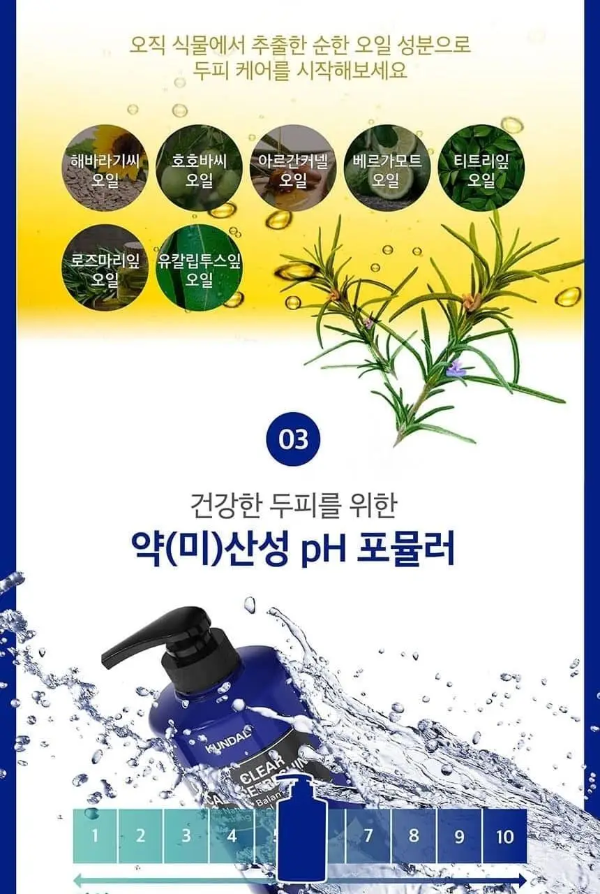 쿤달 쿨 앤 클리어 스칼프 리프레싱 쿨 샴푸 아쿠아민트 500ml 상세페이지 18