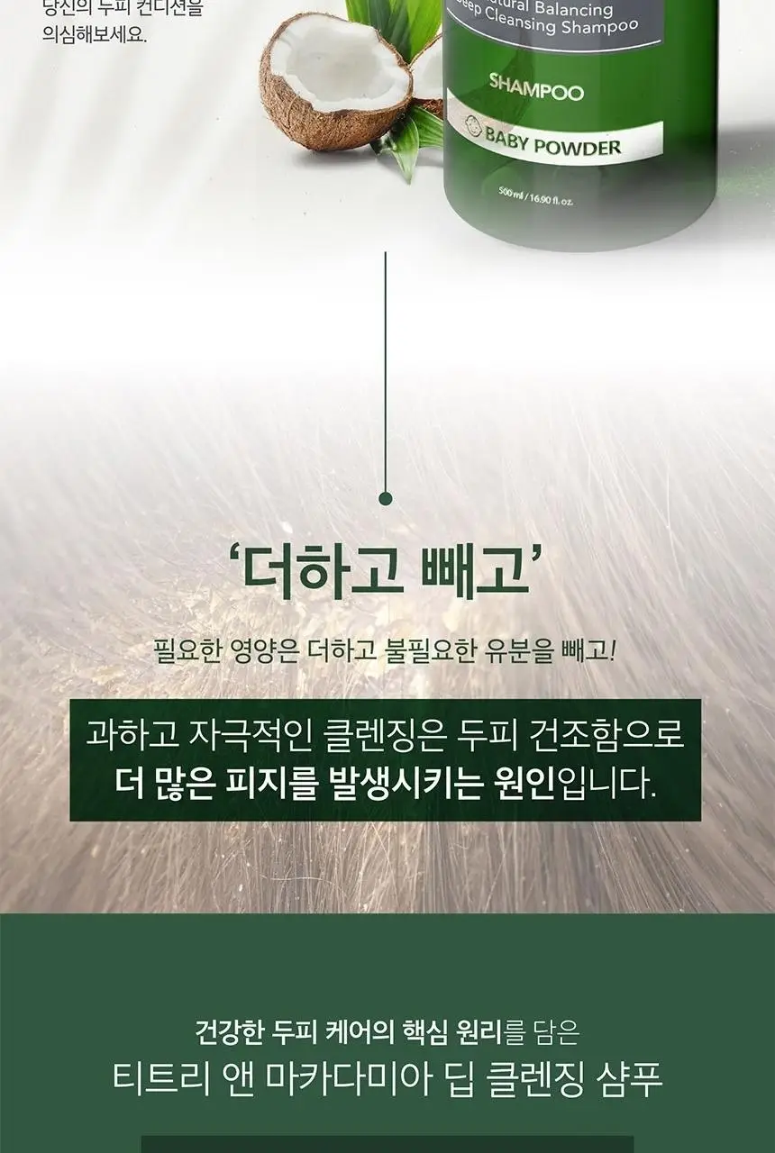 쿤달 티트리 앤 마카다미아 딥 클렌징 지성샴푸 500ml 4종 택 1 상세페이지 5