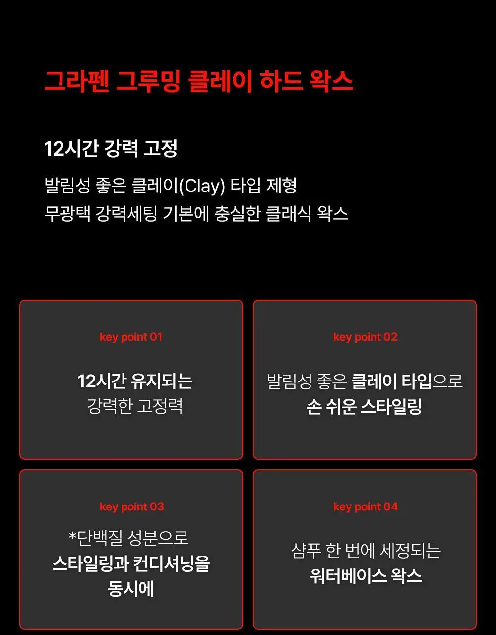 그라펜 스타일링 왁스 2종 택1(세이프 왁스/그루밍 클레이 하드왁스) 상세페이지 4