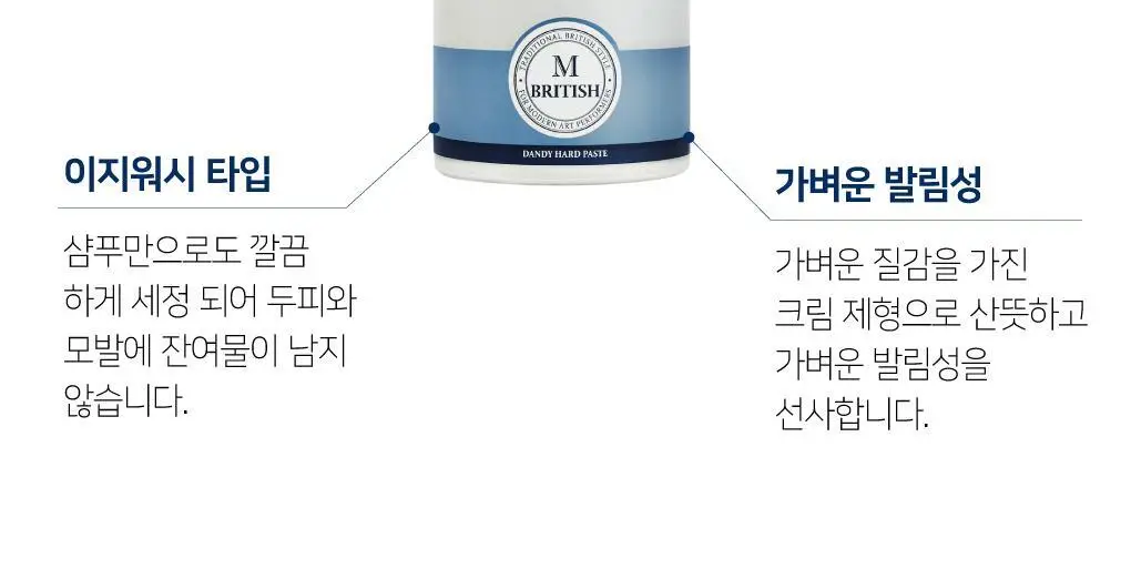브리티시엠 댄디 하드 페이스트 100g 상세페이지 3