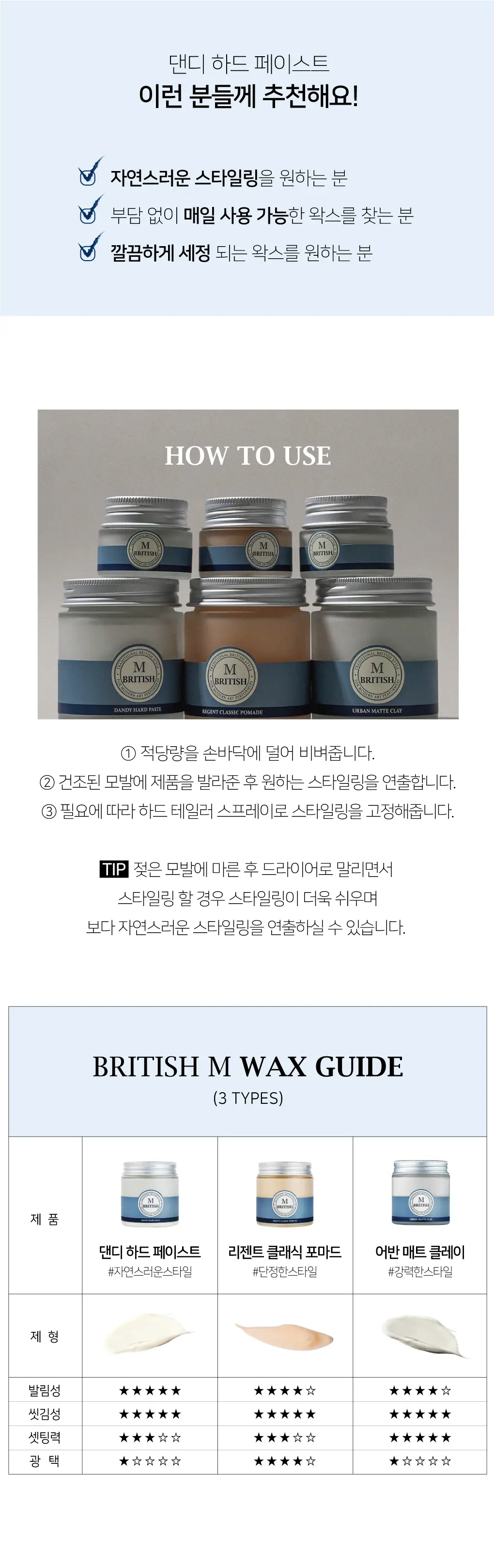 브리티시엠 댄디하드 페이스트 20g 상세페이지 3
