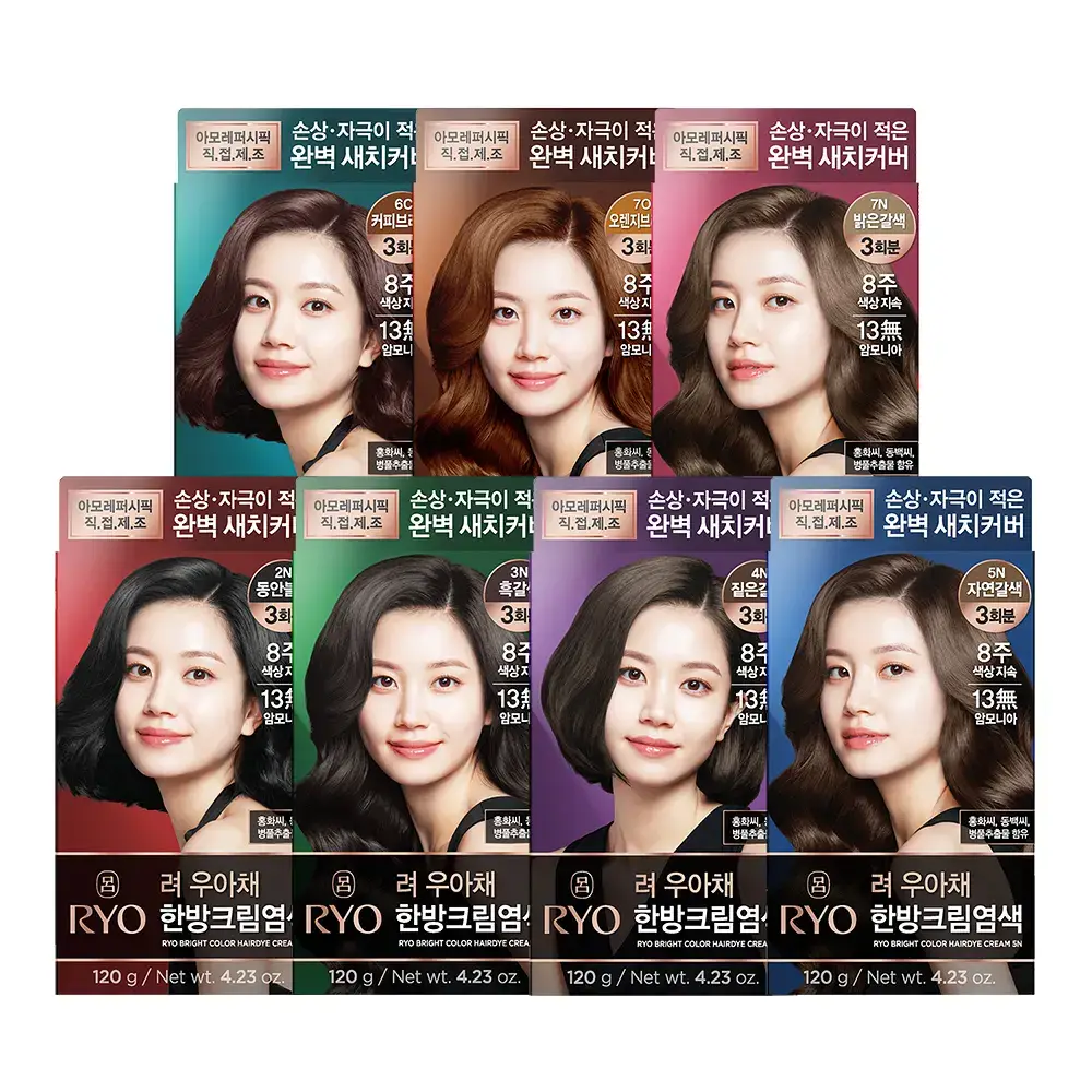 려 우아채 영양새치염색 (3회분/염색+새치겸용) 6종