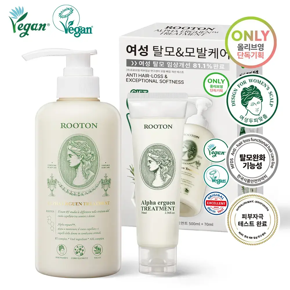루톤 여성 두피용 알파에르겐 트리트먼트 500ml+트리트먼트 70ml 증정 기획