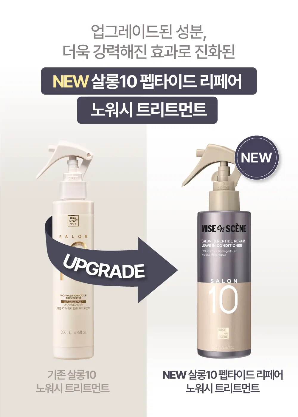 미쟝센 살롱10 펩타이드 리페어 노워시트리트먼트 200ML 기획(+70ML증정) 상세페이지 2