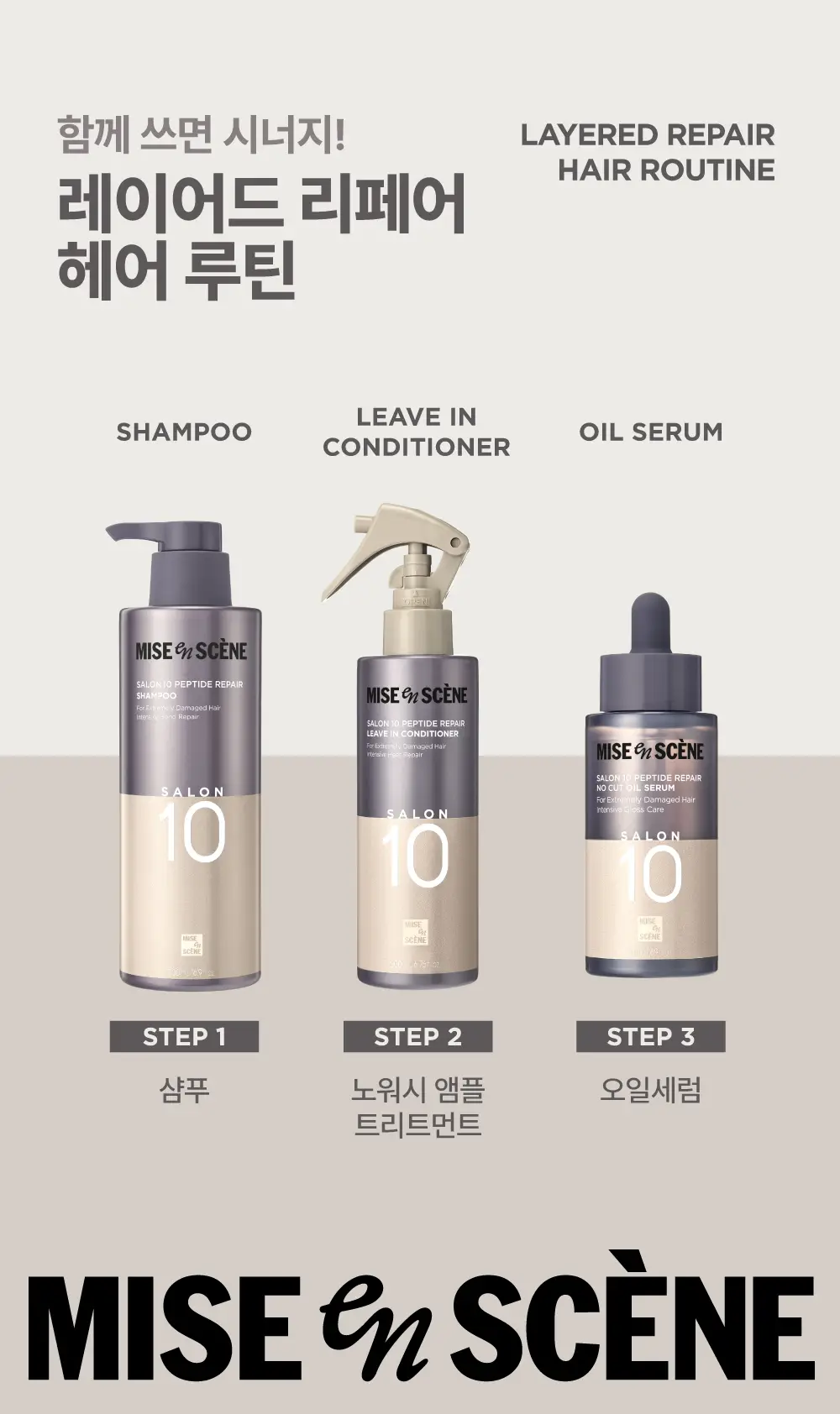 미쟝센 살롱10 펩타이드 리페어 노워시트리트먼트 200ML 기획(+70ML증정) 상세페이지 9