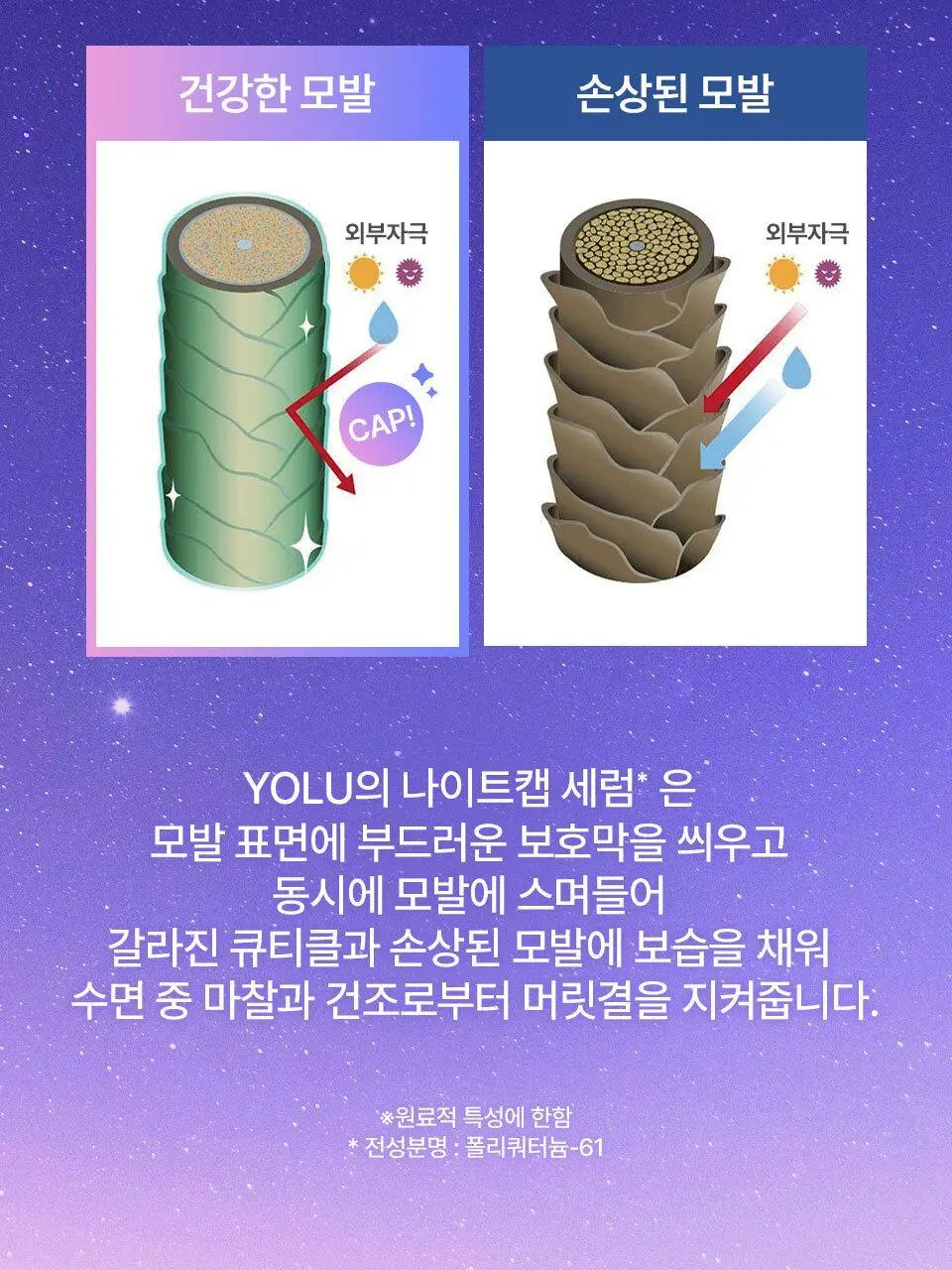 요루 캄 나이트 리페어 샴푸/트리트먼트 440ml (수분 케어) 상세페이지 13