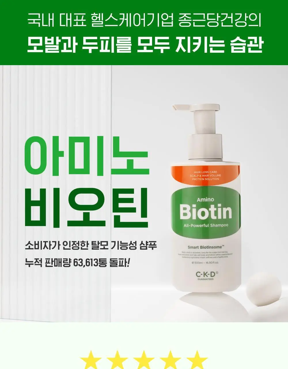 CKD 아미노 비오틴 올파워풀 트리트먼트 150ml 상세페이지 2