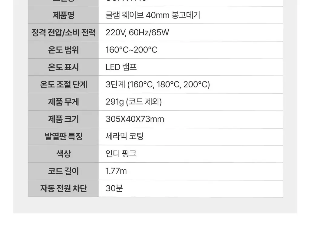 유닉스 글램 웨이브 40mm 봉고데기 UCI-A4140 상세페이지 43