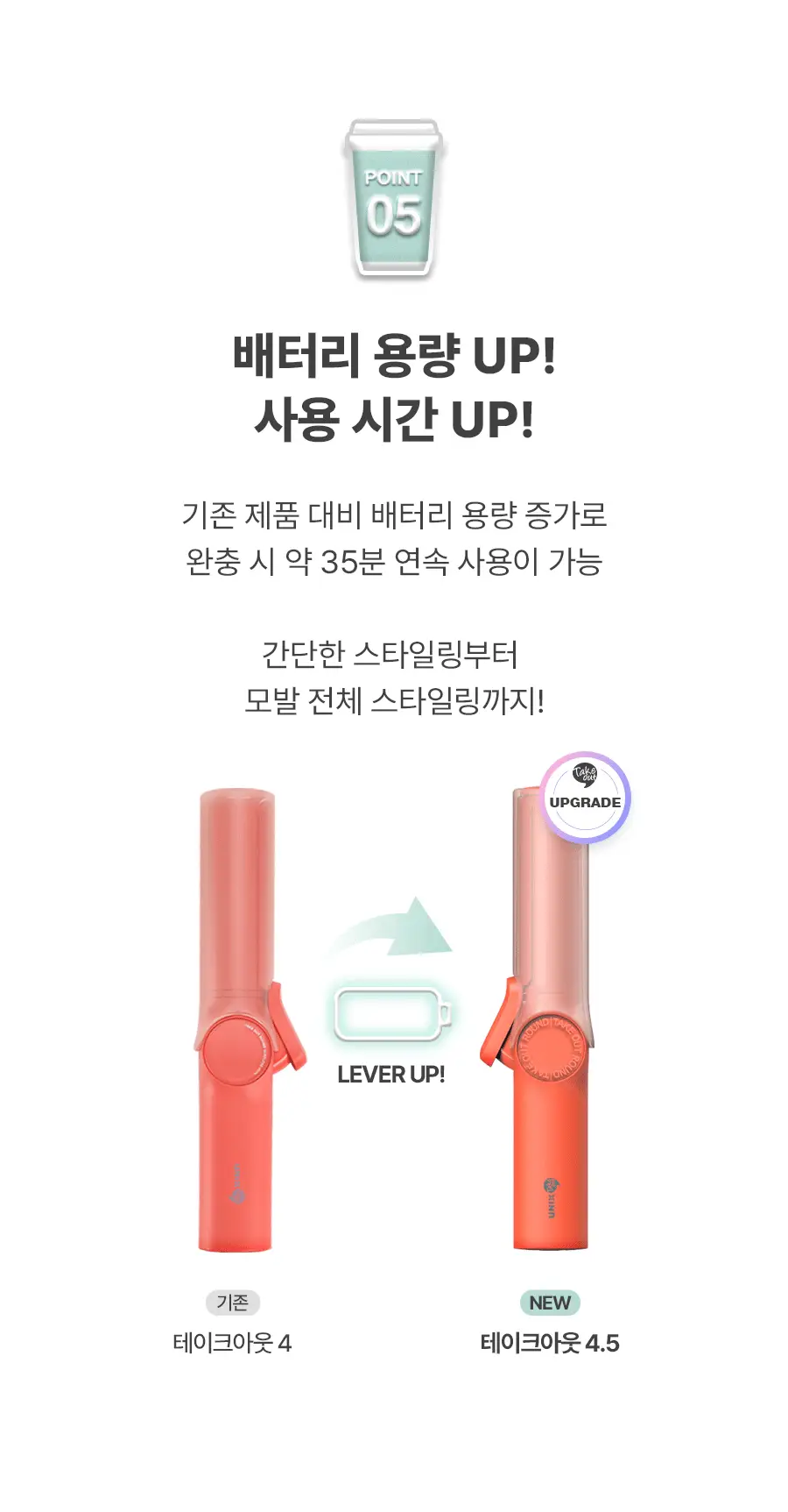 유닉스 테이크아웃 무선고데기 UCI-A4025 코랄 상세페이지 12