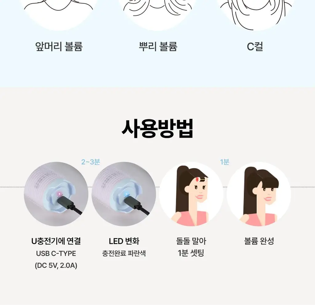 유닉스 테이크아웃 헤어롤 38 블루 (PW-5638MB) 상세페이지 4