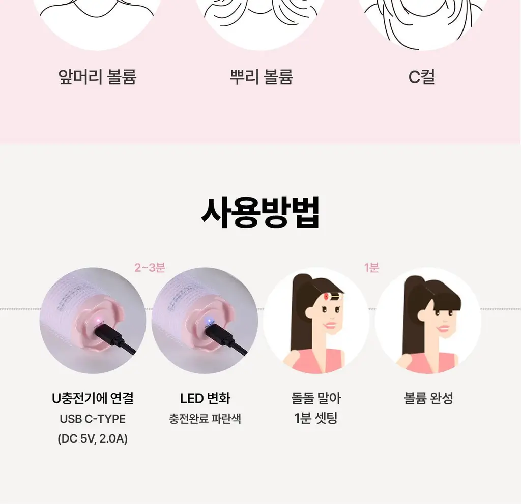 유닉스 테이크아웃 헤어롤 38 핑크 PW-5638SP 상세페이지 4