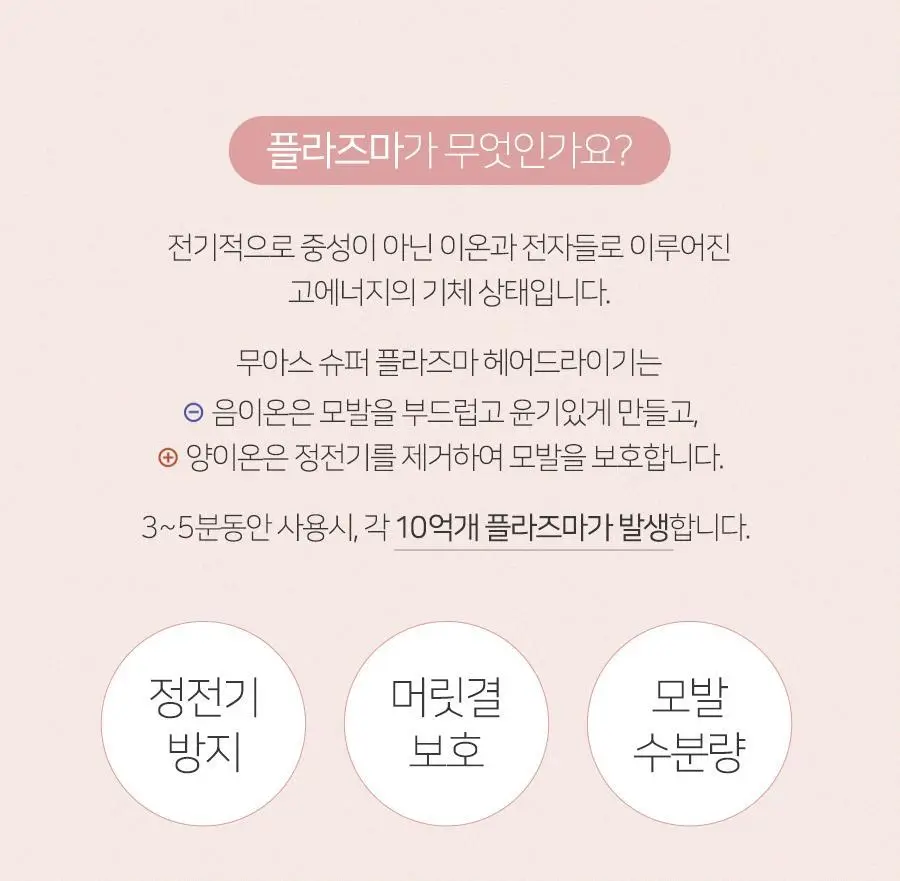 무아스 슈퍼 플라즈마 BLDC 헤어 드라이기 Pro 저소음 드라이어(라이트 베이지/소프트핑크) 상세페이지 28