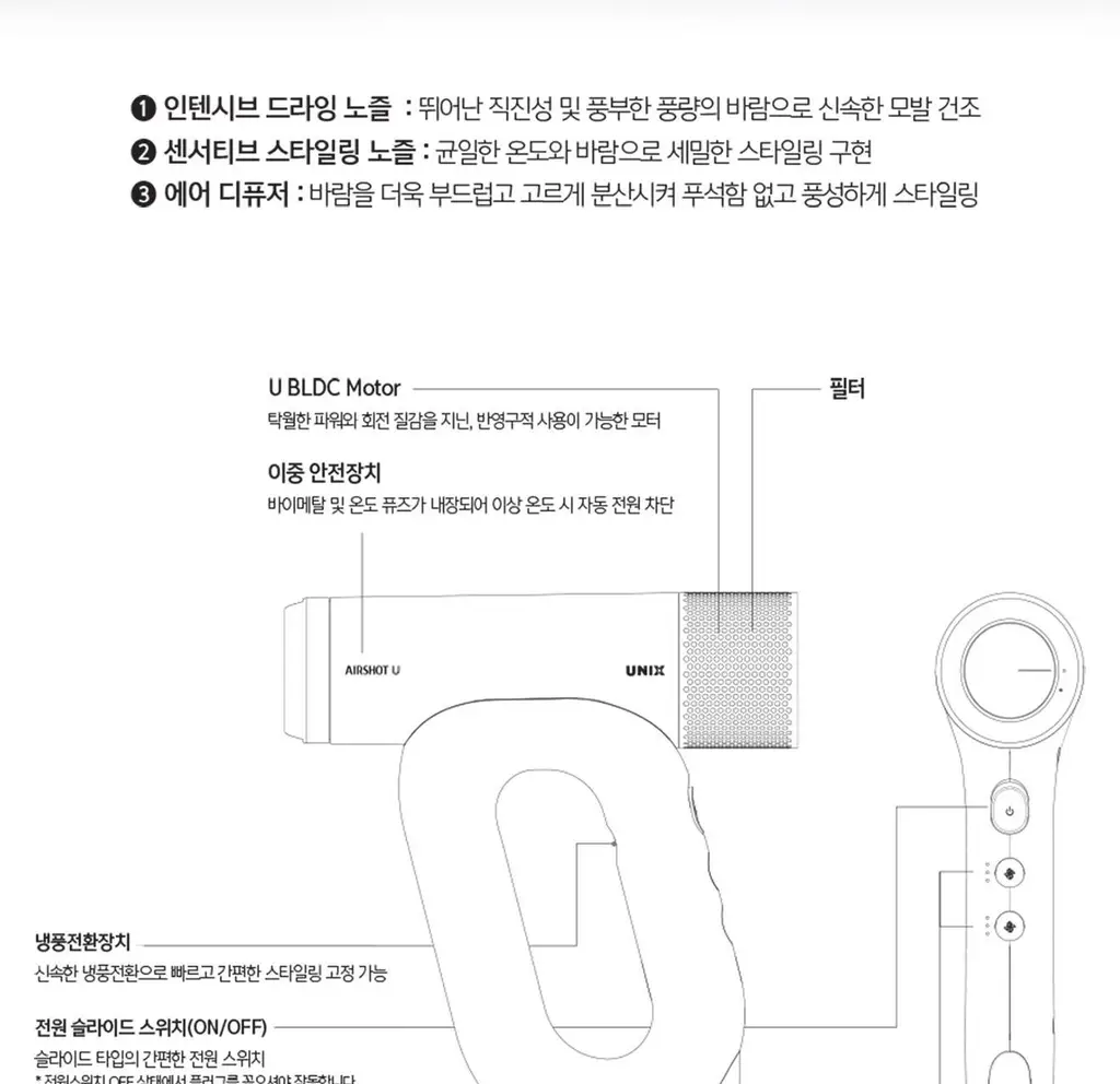유닉스 에어샷U 플라즈마드라이기 UN-B1941 상세페이지 20
