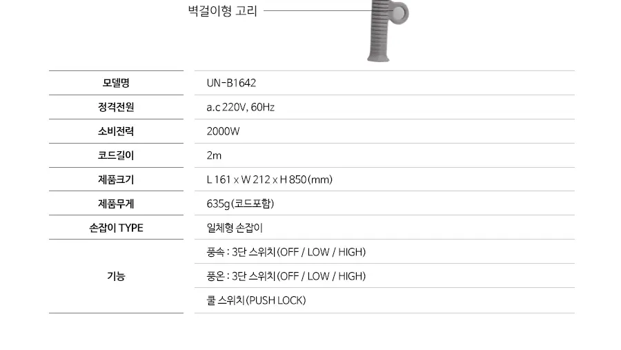 유닉스 PowerMax 드라이어 UN-B1642 상세페이지 7